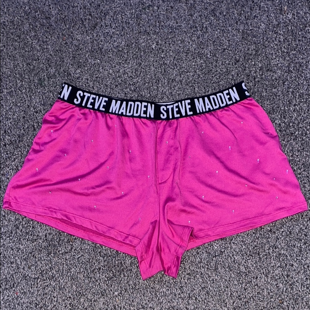 Steve Madden Pink Athletic Shorts with Elastic Waistband